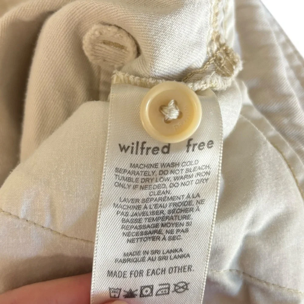 WILFRED Free Malina Pant Slouchy Mid Rise Beige Cargo Pants Womens 6